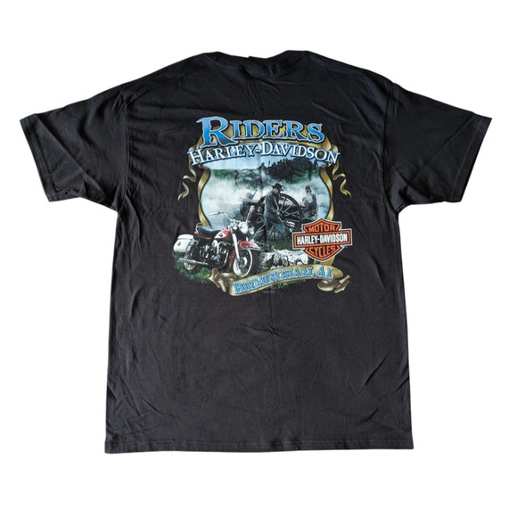 Harley Davidson Riders Birmingham Alabama Black T Shirt Size Large Ride Hard - Picture 4 of 6
